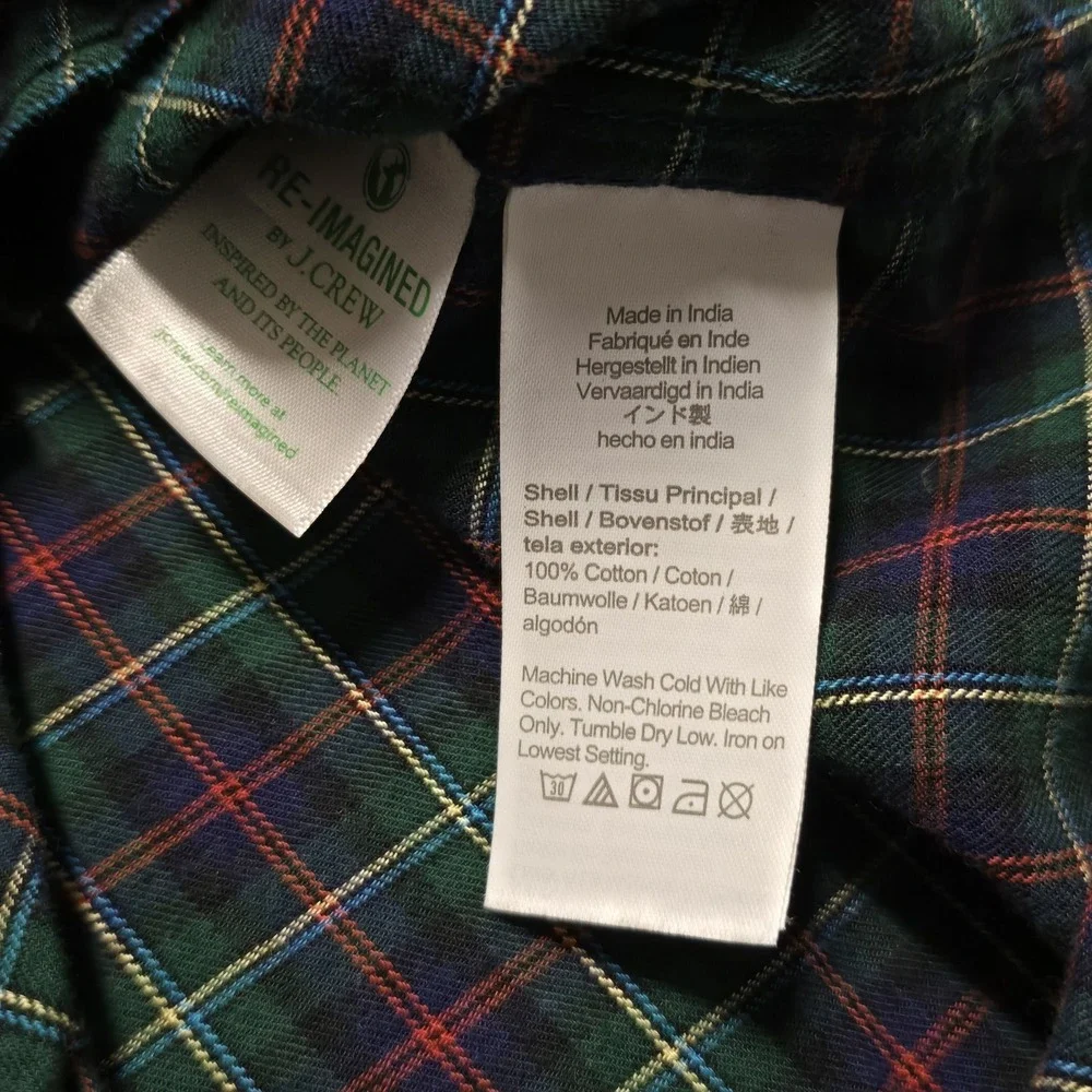 J.Crew Brushed Twill Button Down Shirt Mens M Tartan Plaid Classic Fit Cotton